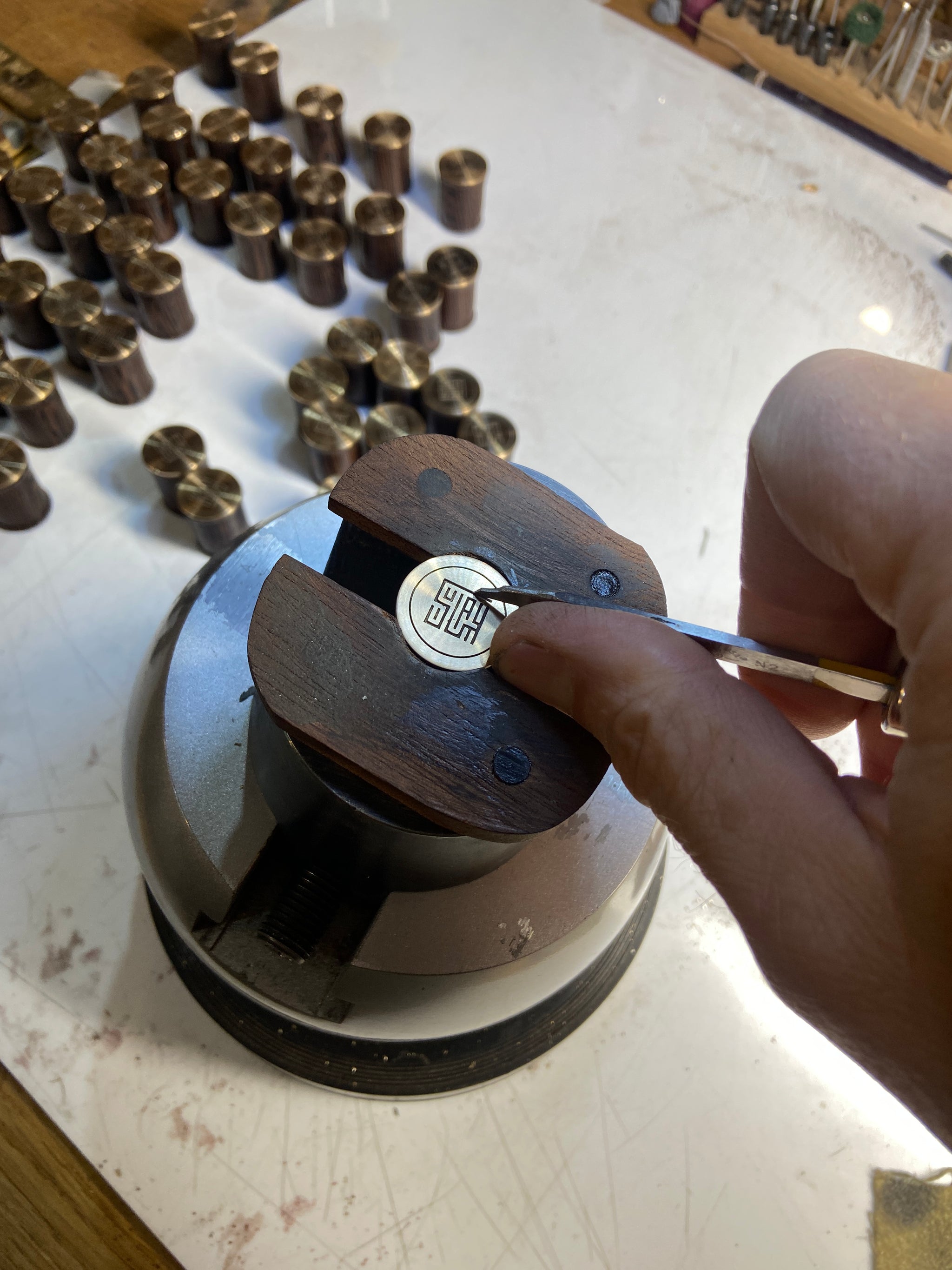 SULAYM OUD LIDS BRASS BEING HAND CARVED